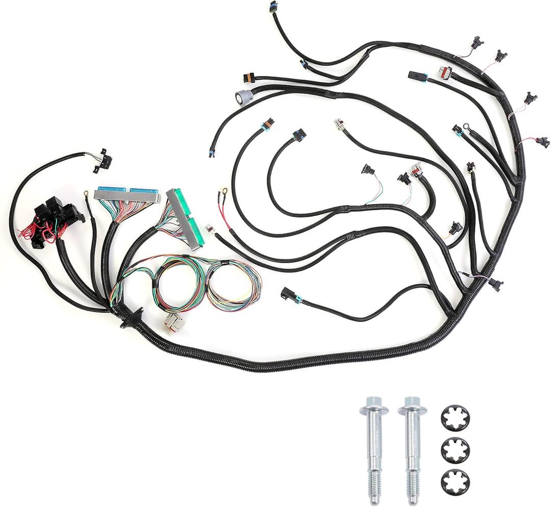 Standalone Wiring Harness, 4L60E DBW, Green/Blue PCM, Compatible with 1997-2004 GM LS1 Vortec Engine 4.8 5.3 6.0 L, LS Swap Engine Harness, Stand Alone Wire Harness, Drive by Wire Throttle Body