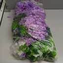 Giegxin 24 Pcs Artificial Wisteria Hanging Flowers 3.6 ft Artificial Fake Wisteria Vine Rattan Hanging Garland Silk Flowers String for Wall Home Wedding Party Greenery Decorations (Purple,White)