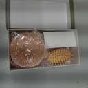 Yoofoss 4 Piece Baby Hair Brush and Comb SetWooden Baby Hair Brush with Natural Ultra Soft Goat Hair, Baby Comb Set for Boy, Girl - Pink