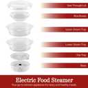 Vegetable Steamer Rice Cooker- 6.3 Quart Electric Steam Appliance with Timer for Healthy Fish, Eggs, Vegetables, Rice, Baby Food by Classic Cuisine, 11"D x 11"W x 12.25"H