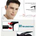 Mens Reading Glasses Stylish Readers Large Lightweight Reader 1.0 1.25 1.5 1.75 2.0 2.25 2.5 2.75 3.0 3.5 4.0 (Transparent)