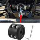 XINLIYA Car Rubber Winch Stopper for ATV UTV Truck, Cable Saver Hook Stopper Line for Synthetic Rope, Bump Shock Saver Dampener with Stainless Steel Screw and Nut, Quick Installation Tool (Black)