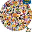 300 PCS Halloween Pumpkin Stickers, Vinyl Waterproof Stickers for Water Bottles Laptop Skateboard Computer, Halloween Party Favors Gifts Funny for Kids Teens Adults