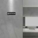 Restroom Sign Unisex for Business and Home, Equipped with Strong Self-Adhesive, Ideal for Office, Business Bathroom, or Toilet Door/Wall Decoration (9x3), Simple Installation