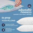 Beckham Hotel Collection King Size Memory Foam (Adjustable Fill) Bed Pillows Set of 2 - Cooling Shredded Foam Pillow for Back, Stomach or Side Sleepers