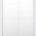 DEZ FURNISHINGS Cordless 1" Light Filtering Pleated Shade, Fabric, 48"W x 64"H, White