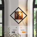 Farmhouse Wall Sconce with Black Finish & Wood Grain,Rustic Wall Sconces Indoor Wall Light Fixtures 17.8in for Stairway, Living Room, Bedroom, Bathroom (2 Light,E26 Base, No Bulbs)