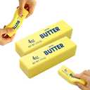 Slow Rising Butter Squishy Toy, Soft Squishy Butter Stick for Stress & Anxiety Relief, Sensory Fidget Squishy Butter Stick, Portable Calming Desk Decor, Party Favor Gift for(Yellow) 2PC