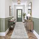 Soalmost Washable 2.5'x8' Runner Rugs for Hallway, Kitchen Runner Rugs with Rubber Backing Vintage Non-Slip Soft 2'6"x8' Carpet Runner for Entryway Laundry Bedroom Farmhouse Grey