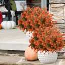 NETAP Outdoor Artificial Flowers UV Resistant, 20 Bundles Fake Realistic Floral Greenery Plants for Outside Porch, Window Boxes, Garden, Yard, Inside Home Table Decor,GreenOrange
