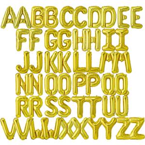 52 Pcs 16 Inch Gold Letter Foil Balloons, 2 Sets of A-Z, Mylar Metallic Balloons Banner Alphabet for Graduation New Year eve Birthday Party Decorations