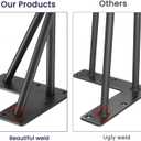 SMARTSTANDARD Hairpin Table Legs 20 Inch, 1/2'' in Diameter 3 Rods, Metal Home DIY Projects for Nightstand, Coffee Table, Dresser with Rubber Floor Protectors, Black, 4PCS