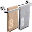 NearMoon Double Bath Towel Bar, Bathroom Accessories-Thicken Stainless Steel Shower Towel Rack for Kitchen, Elegant Arc Edge Towel Holder Wall Mounted (Chrome Finish, 16 Inch)