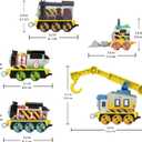 Thomas & Friends Diecast Vehicle Set Construction Crew 5 Push-Along Toy Train Engines for Preschool Kids Ages 3+ Years