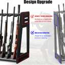 Gun Rack Stand Indoor, Upgraded Wooden Floor Rifle Rack Stand, Height-Adjustable Gun Display Rack Holds up to 9 Long Guns and 8 Handguns