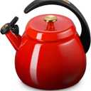 Le Creuset Enamel On Steel Signature Cloche Kettle, 2.2 qt., Cerise with Gold Knob