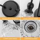 Vintage Bathroom Light Fixtures Over Mirror, 2-Light Black Wall Sconce Lighting with Flower Glass Shade, Farmhouse Vanity Lights for Bedroom Kitchen Living Room Hallway Light