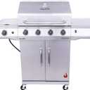 Charbroil Performance Series Convective 4-Burner with Side Burner Cabinet Propane Gas Grill, Stainless Steel - 463354021 (Silver)