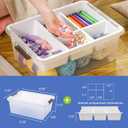 MACOPRO 17 QT Plastic Storage Box with Removable Tray, Bins with Lids, Clear Storage Container for Craft Supplies, Beads, Tools, Sewing, and Playdoh Organization (White, 1Pack-17QT)