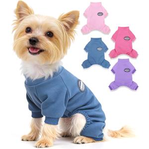 Puppy Pjs Dog Pajamas Dog Sweater for Small Dogs Girl Boy Winter Warm Soft Stretchy Jumpsuit Doggie Pet Clothes Outfits (Steel Blue, Medium)