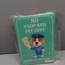 Set of 3 Double Sided 12x8 Inches Plastic Sign "No Poop and Pee Zone Keep it Clean" with Metal H-Stakes - Clean Up After Your Dog Signs - Curb Your Mutt for Lawn - Pick Up Dogs Poop Sign