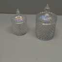 R FLORY 2 Pack Qtip Holder Glass Apothecary Jars with Lids Bathroom Storage Organizer for Cotton Swabs, Balls, Pads, Floss Picks, Vanity Storage Containers for Makeup, Candy, Jewelry (10+24oz, Dazzle)