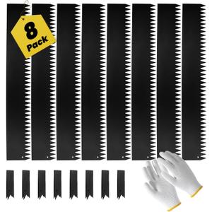 8 Pcs - 48'' L x 6'' H Steel Landscape Edging Edging for Landscaping Garden Edging Metal Landscape Edging Tall Border Lawn Edging No-dig Hammer in Edging with Gloves(32FT Total Length)