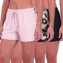 Real Essentials 3 Pack: Women's Pajama Shorts Sleep Lounge Sweatshorts Comfy Sleepwear Bottoms (XXL)