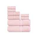 Casa Lino Bath Towel Set of 8 (2 Bath Towels, 4 Wash Cloths & 2 Hand Towels for Bathroom) - 100% Cotton - Highly Absorbent & Quick Dry - Guest Room Essentials for Bathroom Set - (Blush Pink)
