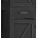Tall Bathroom Cabinet, Storage Cabinet with 6 Shelves & Drawer, 11.8"D x 15.8"W x 67.1
