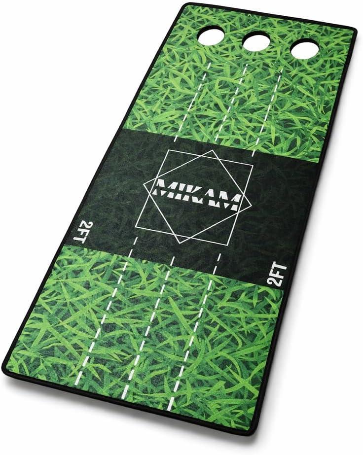 MIKAM Golf Putting Green Mat, Golf Putting Mat Indoor with Practice Alignment Lines, Portable Indoor Putting Green, Golf Practice Mat for Home Office, Golf Putting Mats Practice Indoor & Outdoor Use