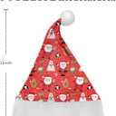Santa Hat for Adults, Unisex Women Men Velvet Comfort Red Christmas Santa Claus Hats for Xmas Eve New Year Holiday Party Supplies