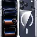Supdeal Magnetic Clear Case for iPhone 17 Pro Max, [Compatible with MagSafe] [Non Slip Bumper & Not Yellowing] Military Grade Shockproof Transparent Silicone Phone Cover, 6.9", Transparent