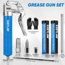 KRETLAW Mini Grease Gun (3000PSI) with Double 3oz Cartridge Grease and 12'' Flex Hose, Reinforced Coupler for Automotive,Marine