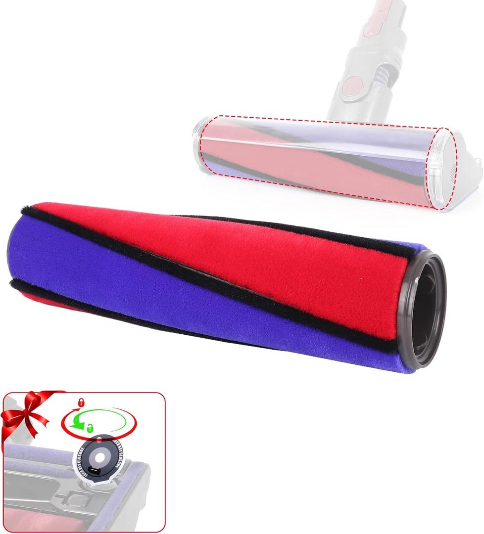 Soft Roller Brush Bar Compatible with Dyson V6 V7 V8 V10 V11 Vacuum Cleaner Soft/Absolute Head High Absorption Vacuum Neat Tools Head Brushbar Replacement for Part No.966488-01
