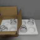 Clear Glass Bell Shade with Black Trim  1.65" Fitter Opening  Replacement for Chandeliers, Wall Sconces, Vanity & Ceiling Lights  Classic Home Lighting Decor, 4 Pack