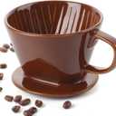 DOWAN Pour Over Coffee Dripper, Non Electric Pour Over Coffee Maker, Porcelain Slow Brewing Accessories for Home, Cafe, Restaurants, Easy Manual Brew Maker, Brown