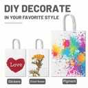 LIHOMR Gift Bags 8.25" x5.9 x3.15 100Pcs White Kraft Paper Bag with Handles for Small Business Christmas Bulk, Wedding, Party Favor, Shopping, Lunch, Halloween Trick-or-Treat Bags