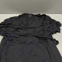 Amazon Essentials Women's Short Sleeve Faux-Wrap V Neck Dress (Black) XL