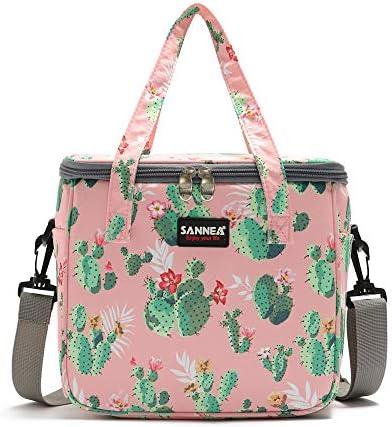 Aschar Reusable Insulated Thermal Lunch Bag Cute Lunch Box for Adult Women Work Office Outdoor Travel Picnic Beach BBQ party (Cactus)