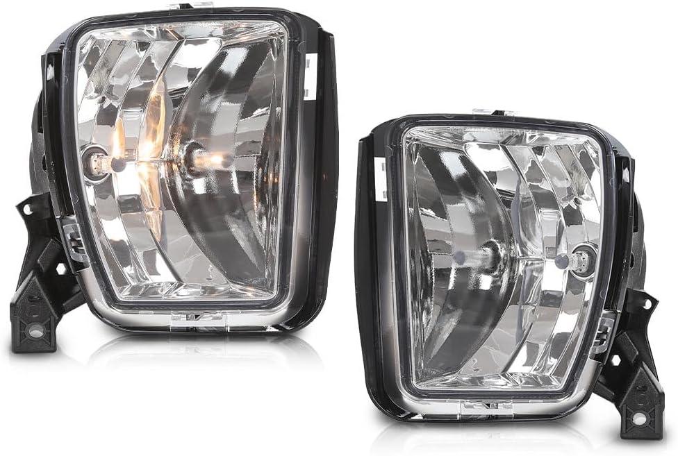 PIT66 Fog Lights, Compatible with 13-18 Dodge Ram 1500 Pickup/2019 Dodge Ram 1500 Classic, Fog Lamp Assembly Accessories Driver & Passenger Side Left/Right (Clear)
