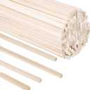 140Pcs 1/4" x 12" Balsa Wood Sticks, Square Dowel Rods Unfinished Balsa Wood Strips Hardwood Sticks for Crafts DIY Projects Models Making