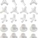 20pcs White Canopy Fitting Spare Parts for 10'x30' Outdoor Canopy Tent Patio Gazebo Awning Tent Feet Corner Center Connector (3x9 m)