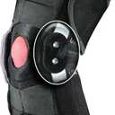 MUELLER Sports Medicine Green Self-Adjusting Hinged Knee Brace, Knee Pain Relief Support for Men and Women, Ideal for Arthritis, Sprains, Black, One Size (Black, XL)