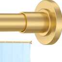 Gold Shower Curtain Rod 31 to 68 Inch,1 Inch Diameter Adjustable Spring Tension Stainless Steel Telescoping Rod,Easy Install,No Rust