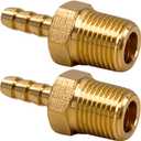 2pcs Brass Hose Fitting 1/8" Barb x 1/8" NPT Male Adapter Barbed by CX WONDERLAND