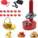 Electric Potato Peeler - Kitchen Automatic Rotating Peeling Tool for Fruit & Vegetable (Red)