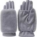 Siwujia Touchscreen Winter Gloves for Women: 3-in-1 Convertible, Detachable Faux Fur Cuffs, Warm for Driving & Texting, Gray