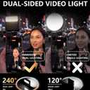 85LEDs Dual-Sided Portable Selfie Light for Dual Camera Recording, Pocket Video Light with Phone Clip & Cold Shoe Mount, 2000mAh Rechargeable for iPhone, Laptop, Vlogging, Zoom & Live Streaming