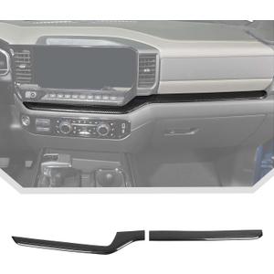 JeCar for Silverado Carbon Fiber Interior Center Console Dash Panel Cover Trim for 2022 2023 2024 2025 2026 Chevrolet Chevy Silverado 1500